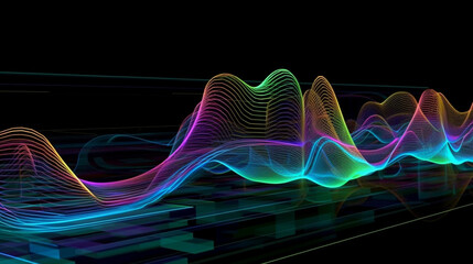 Wall Mural - 3d Rainbow Wave, Made by AI, Artificial Intelligence