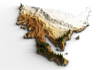 Poster - California isolated on white background. Generated by AI
