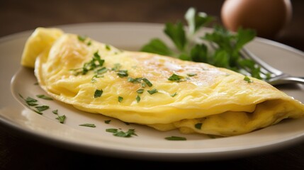 A plate of french omelette ,  generative ai 