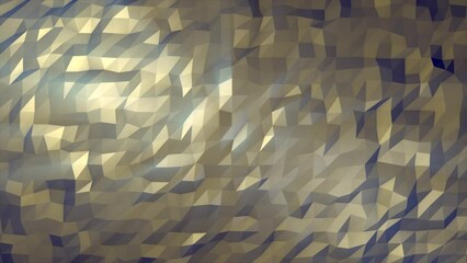 Poster - Abstract yellow gold looped seamless low poly triangular mesh background, 4k video, 60 fps