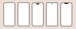 © Alexandr - Different Clay smartphones mockups minimal trendy black apple and android phone screens mockup. IPhone 14 Pro/Pro Max, Iphone 13 Pro/Pro Max, Google Pixel 6, 7, 8 or Samsung Galaxy S22, S23