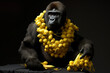 A gorilla as a fashion designer, showcasing their latest collection of banana-inspired couture. | Generative Ai