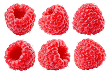 Wall Mural - raspberry isolated on white background, full depth of field