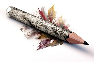 Poster - drawing pencil isolated on white background. Generated by AI.