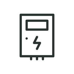 Poster - Electric box isolated icon, electrical service panel vector icon with editable stroke