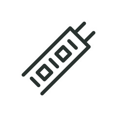 Poster - LED strip lights closeup isolated icon, LED strip vector icon with editable stroke