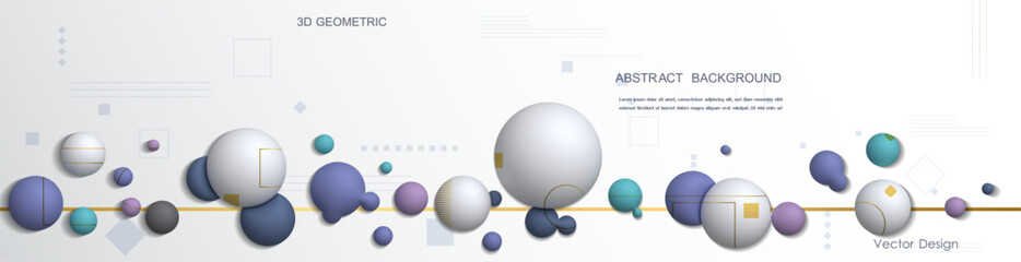 Wall Mural - vector, illustration abstract element with dynamic 3d shape, gradient color background. minimal line