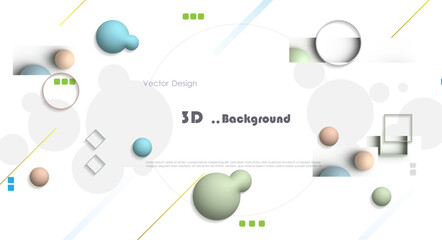Wall Mural - vector, illustration abstract element with dynamic 3d shape, gradient color background. minimal line