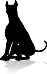 Wall Mural - A detailed animal silhouette of a pet dog