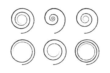 Wall Mural - Set of Spiral Design Elements. Abstract Swirl Icons.