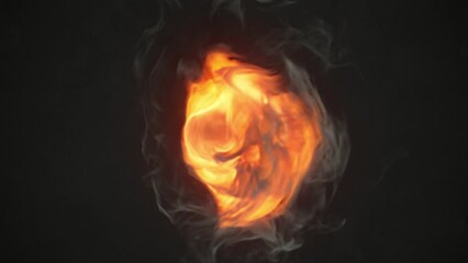Aufkleber - Magic dance of fire. Abstract background. 3d rendering loop animation 4K
