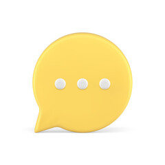 Poster - yellow chat bubble speech think message cyberspace dialogue 3d icon realistic vector illustration