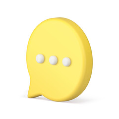 Poster - Yellow speech bubble cyberspace message chat box communication isometric 3d icon realistic vector