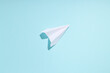 © Atlas - Business, startup and sponsorship concept with paper plane on blue background