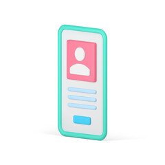 Poster - Mobile app user profile identification homepage authorization username login 3d icon vector