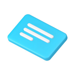 Poster - Cyberspace chat message blank page communication dialogue blue 3d icon realistic vector