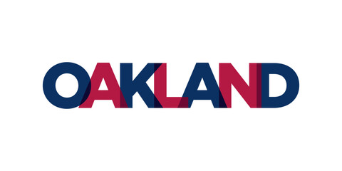 Oakland, California, USA typography slogan design. America logo with graphic city lettering for print and web.