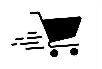 Poster - shopping cart fast. Simple vector modern icon design illustration. Vector 10 eps.