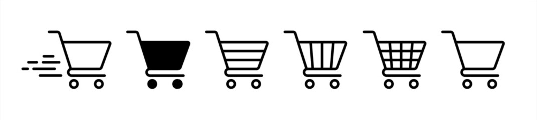 Poster - Full and empty shopping cart symbol shop and sale icon. Vector 10 eps.