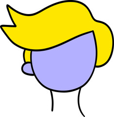 Sticker - Cartoon face with yellow hair