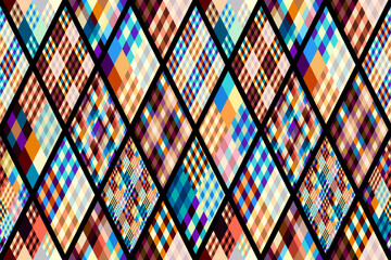 Fototapete - Argyle seamless vector pattern background. Pattern of a rhombuses.