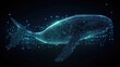 Whale symbol on digital background Finance and business market concept