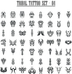 Wall Mural - Tribal tattoo set vector, modern tattoo designs