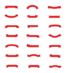 Wall Mural - Ribbon set. Ribbons collection. Red ribbons banner. Vector ribbon.