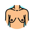 tuberous breast correction surgery color icon vector. tuberous breast correction surgery sign. isolated symbol illustration