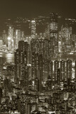 Fototapeta Nowy Jork - Night scenery of aerial view of Hong Kong city