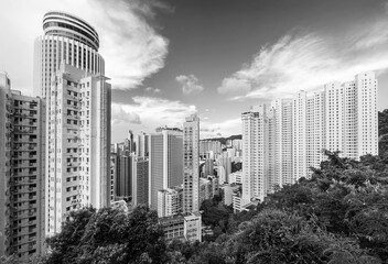  High rise modern building in Hong Kong city