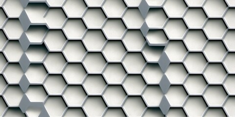 Wall Mural - Abstract hexagonal background. A large number of hexagons. Cellular, white 3d panel, Generative AI