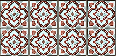 Sticker - Golden flower Digital wall tiles design, Print in Ceramic Industries Beautiful set of tiles, Generative AI