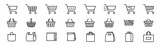 Fototapeta  - Shopping cart, basket, bag icon set. Linear shop icon set.