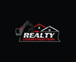 Excavator Real Estate House Construction Logo Design Template