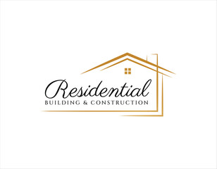 Canvas Print - Residential Residential Building and Construction Logo Design Template