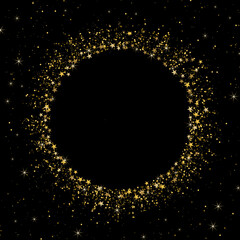 Gold Glitter Sparkle Background Circle