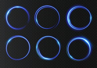 Wall Mural - abstract neon background. luminous circle. luminous spiral cover. wake wave, fire path trail line an