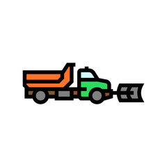 Wall Mural - snowplow truck winter season color icon vector. snowplow truck winter season sign. isolated symbol illustration