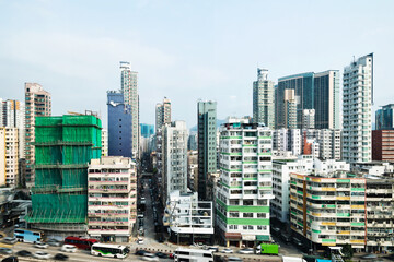 Wall Mural - Crowded apartment buildings in Hong Kong