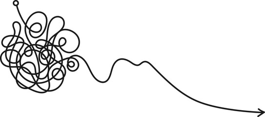Wall Mural - complex and easy messy line. hand drawn doodle knots curved in round form. starting graphic point an