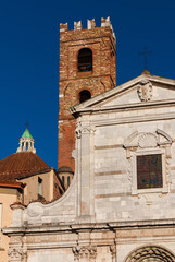 Wall Mural - Medieval architecture in Lucca. Saints John and Reparata ancient church with bell tower and dome