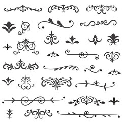 Vector graphic elements for design, Swirl elements decorative illustration