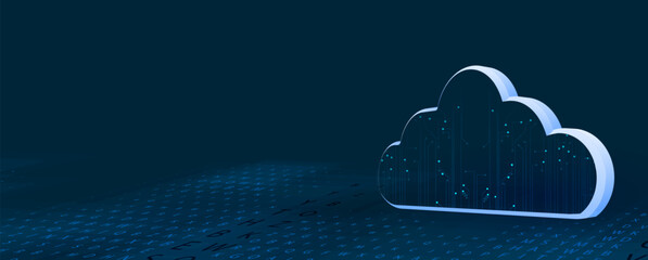 Cloud technology. Integrated digital web concept background