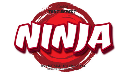 Wall Mural - ninja editable text effect style
