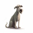 Irish Wolfhound dog illustration cartoon 3d isolated on white. Generative AI