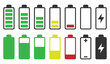 © Antti - Battery charge icon set. Power charging symbol collection. Vector illustration image.