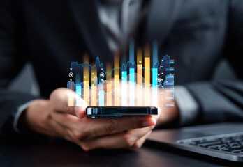 Aufkleber - Business growth success achievement PDCA concept, investor stock market value up. investment and analyze trading data. investor analysis with stock exchange Financial.