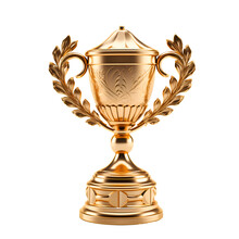 Gold Cup Isolated, Golden Trophy For Winner. Trophy Award. Generative AI.