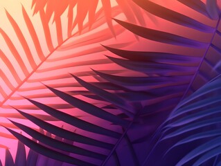 Exotic tropical leaf background. Abstract leaves shadow. Summer background. Palm tree palm leaf branch vibrant color